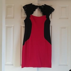Red and Black Cocktail Dress